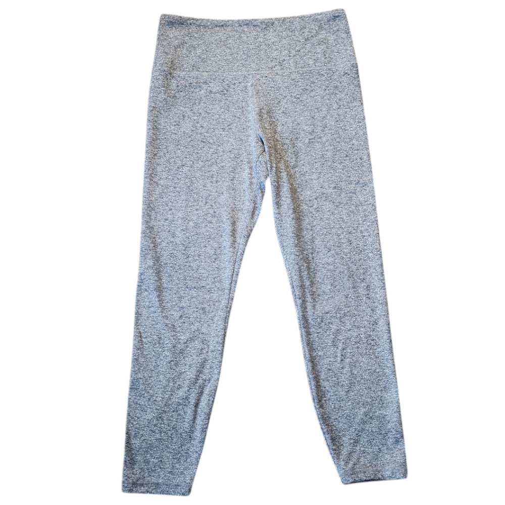 Zobha Womens Large Cropped Capri Leggings Heather Gray Workout Athleisure